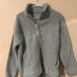 Aerie Soft Sherpa Pullover - Light Gray